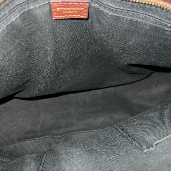 Burberry London Tote Bag Nova Check Plaid Canvas Leather Trim Shoulder Bag - Picture 14 of 16